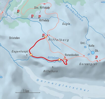Wanderkarte: Riffelberg besteigen
