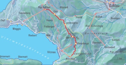 Vierwaldstättersee wandern: Wanderkarte