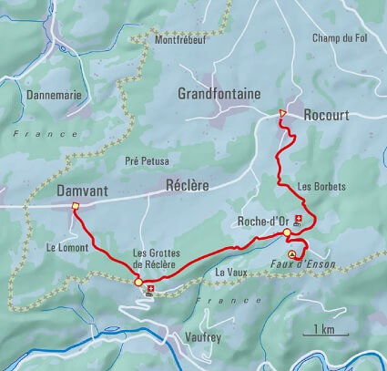 Wanderkarte: Wandern Ajoie