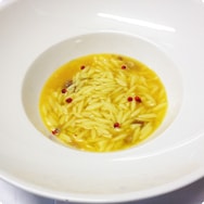 Risone au potiron et au safran, avec marrons