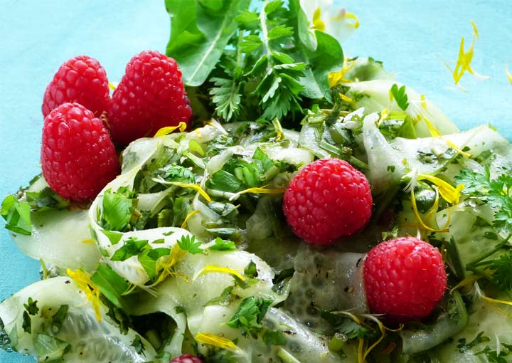 Gurken-Wildkräuter-Salat