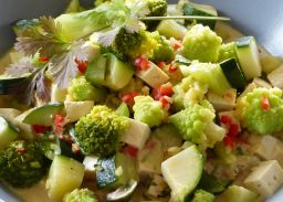 Curry de coco aux légumes verts