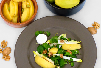 Kresse-Salat mit Chicorée und Quitte