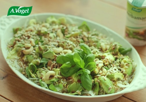 Salade d’avocat et de jeunes pousses