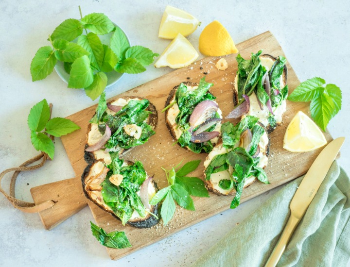 Giersch-Crostini mit Ricotta