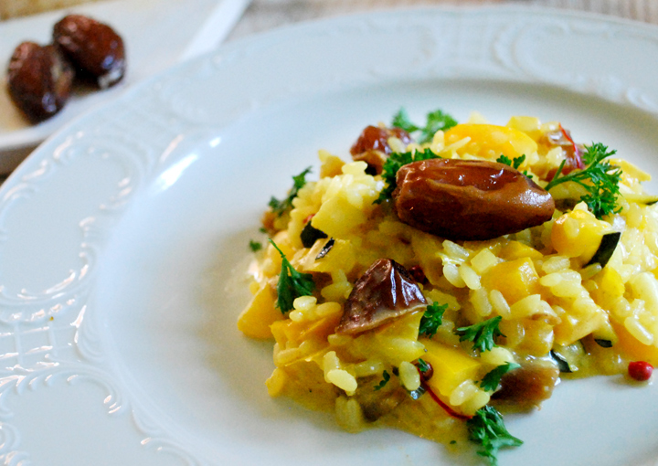 Risotto au safran et aux dates
