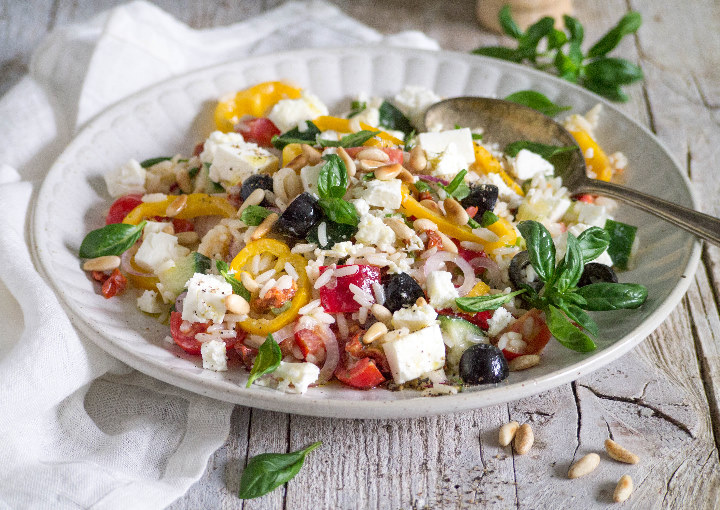 Griechischer Reissalat mit Feta