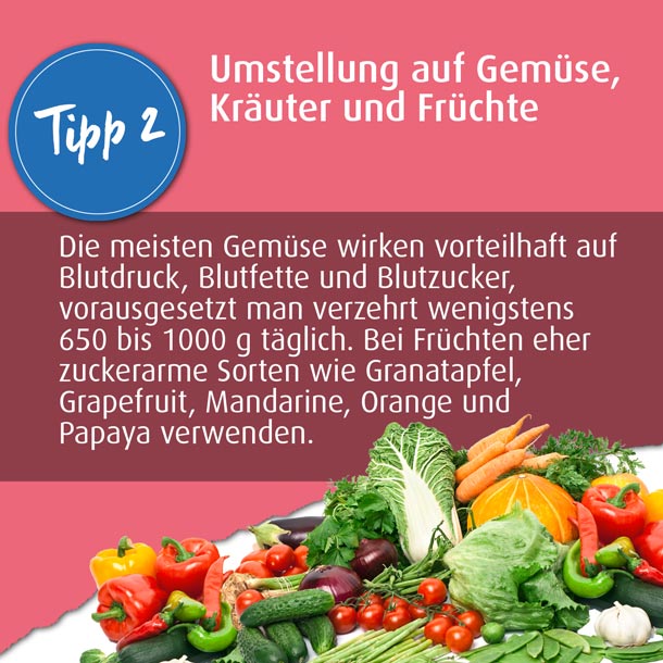 Mehr Gemüse und Früchte essen