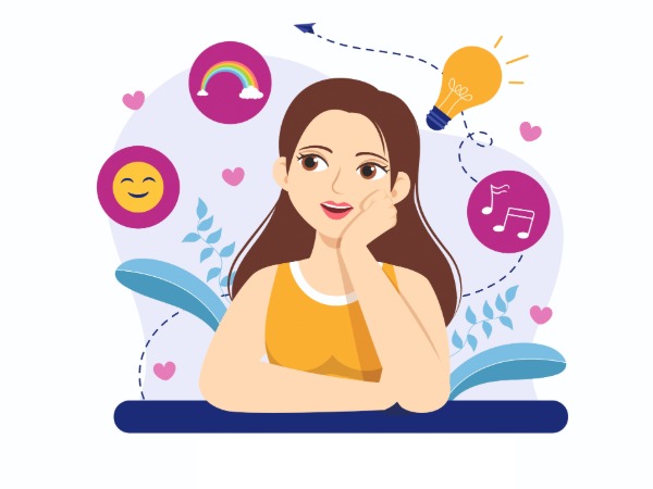 Frau mit positiven Gedanken